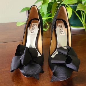 Badgley Mischka Satin Heels with Bow